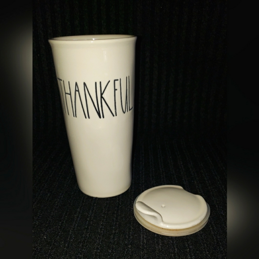 Rae Dunn Tall Ceramic Coffee Mug with lid